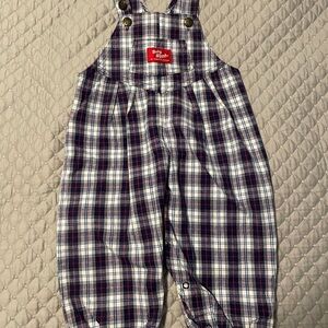 OshKosh B'gosh Red and Blue Plaid Overalls